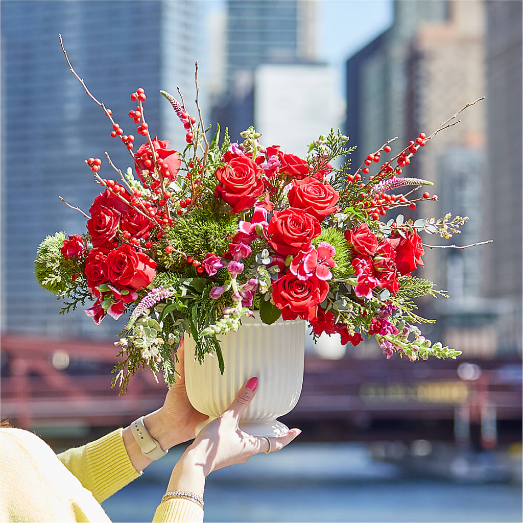 Big Red Bow Bouquet – Atkinson Florist, Thornhill ON