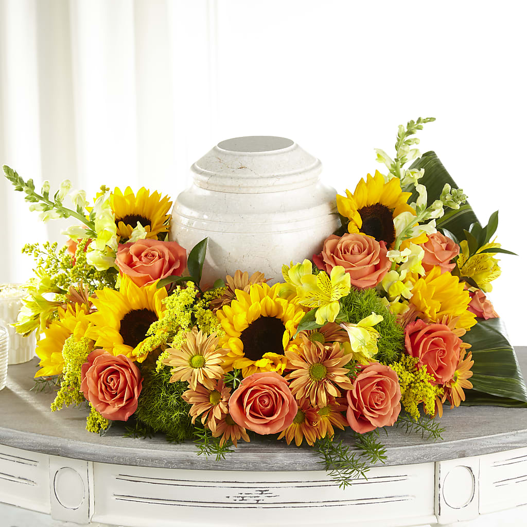 Faithful Sunflower Cremation Adornment – Atkinson Florist, Thornhill ON