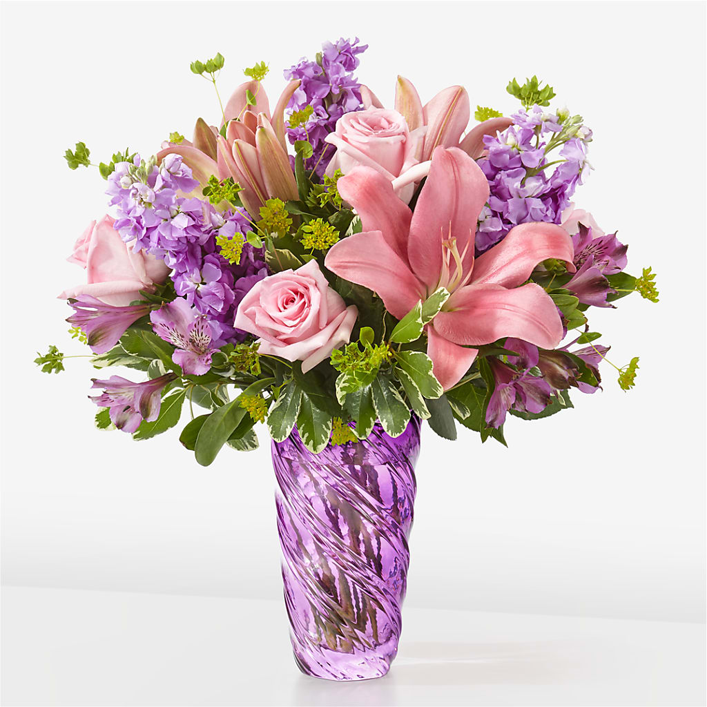 Precious Petals Bouquet with Luxe Swirl Vase – Atkinson Florist, Thornhill ON