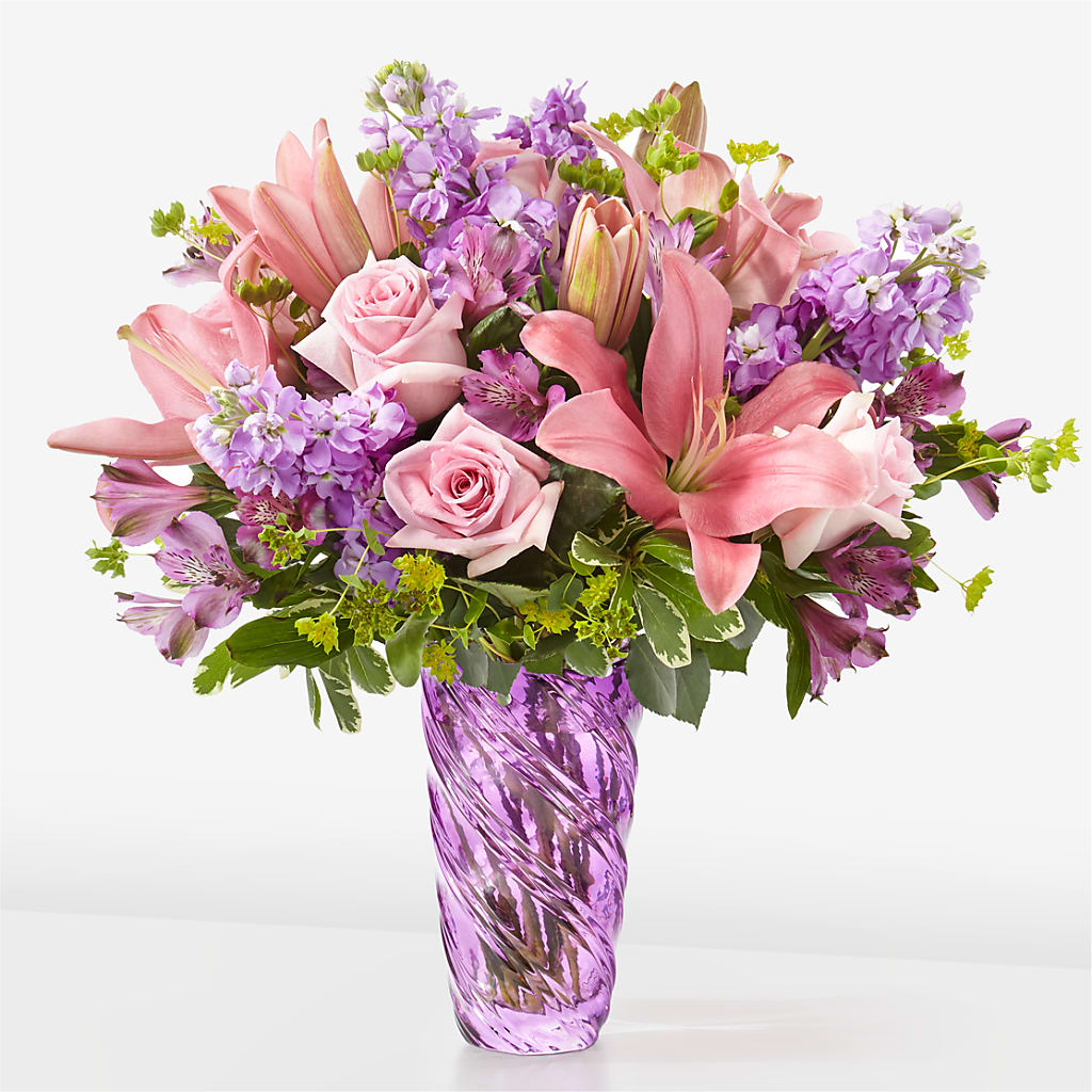 Precious Petals Bouquet with Luxe Swirl Vase – Atkinson Florist, Thornhill ON