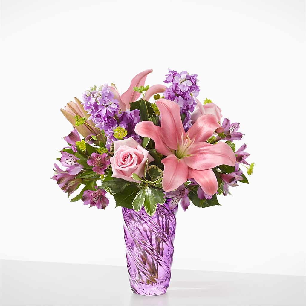 Precious Petals Bouquet with Luxe Swirl Vase – Atkinson Florist, Thornhill ON