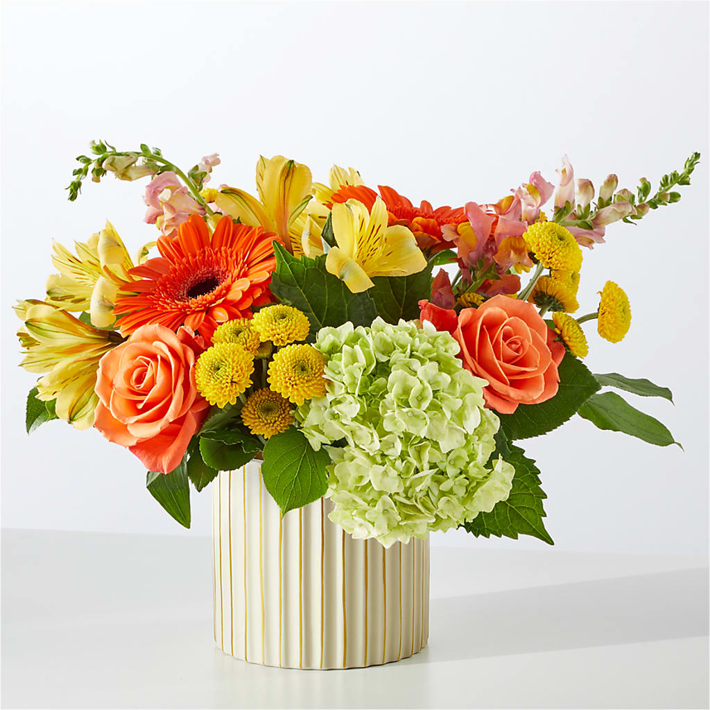 Autumn Sunshine Bouquet with Ivory Vase –  Atkinson Florist, Thornhill ON