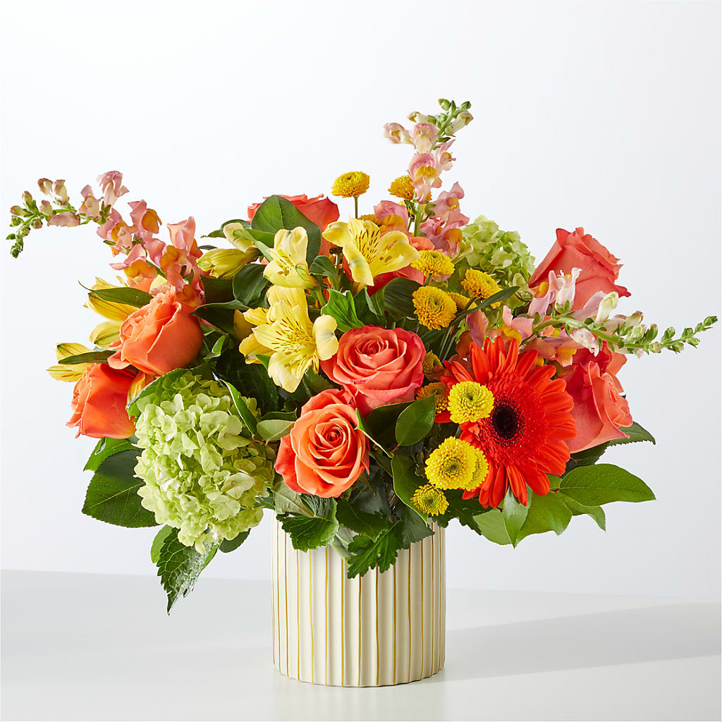 Autumn Sunshine Bouquet with Ivory Vase –  Atkinson Florist, Thornhill ON