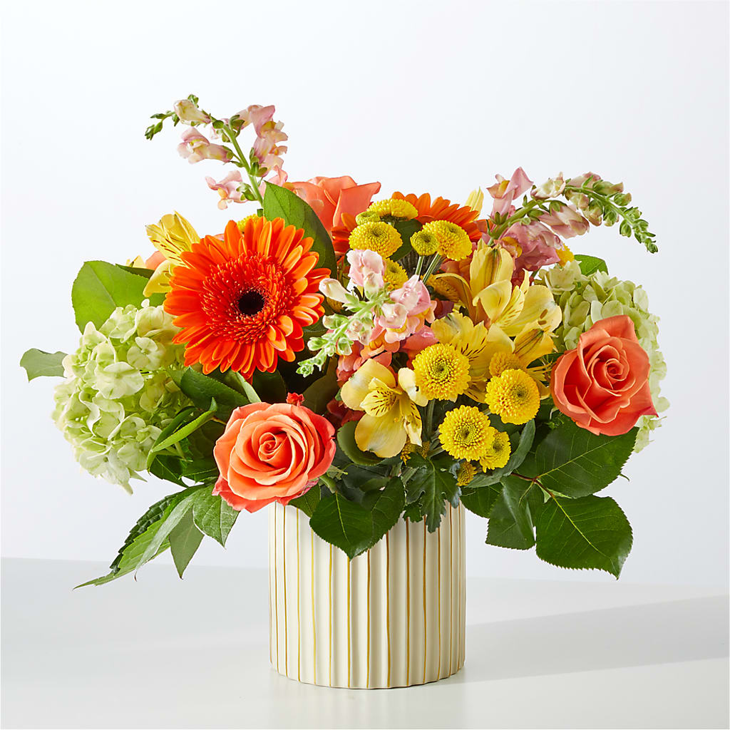 Autumn Sunshine Bouquet with Ivory Vase –  Atkinson Florist, Thornhill ON