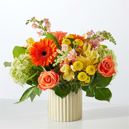 Autumn Sunshine Bouquet with Ivory Vase –  Atkinson Florist, Thornhill ON