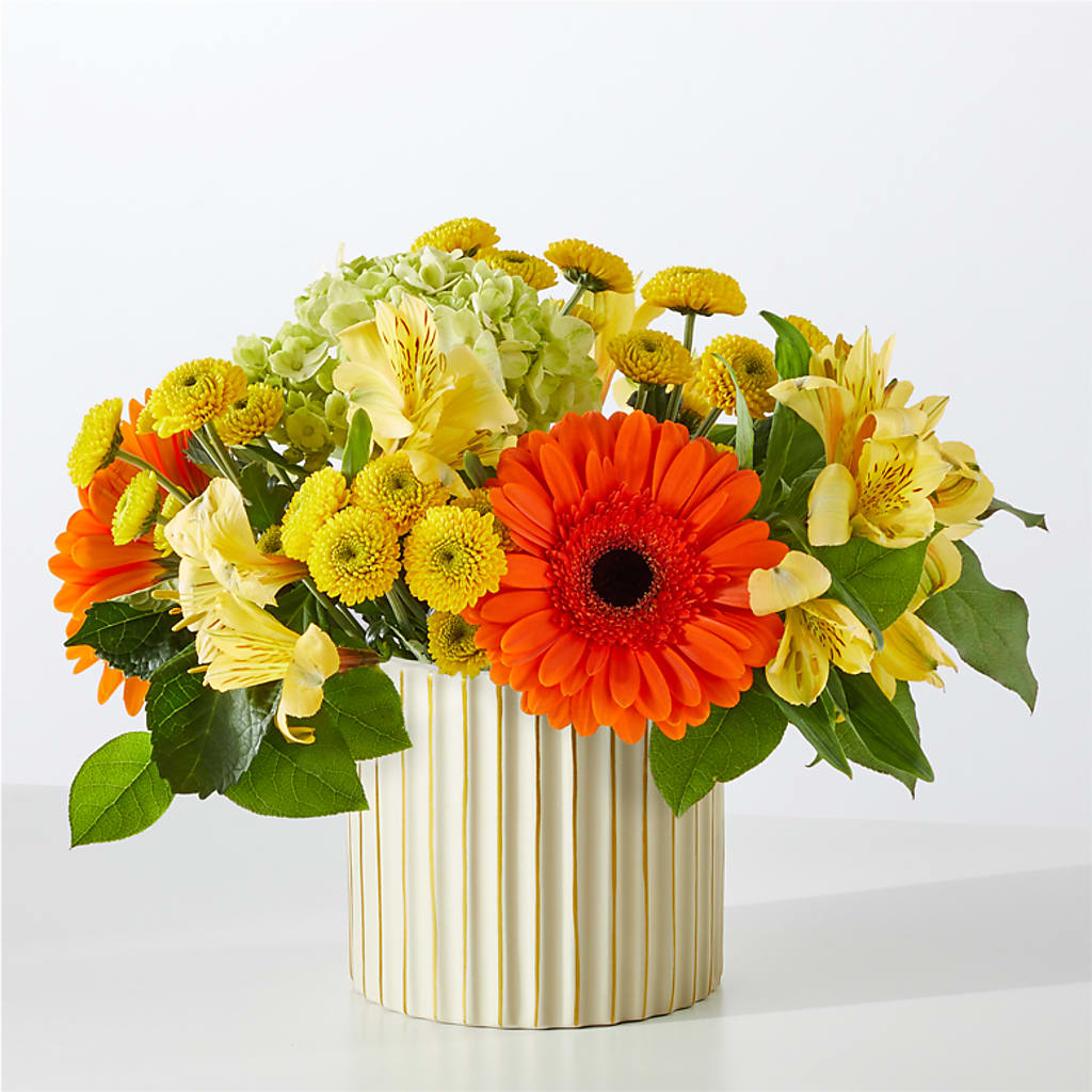 Autumn Sunshine Bouquet with Ivory Vase –  Atkinson Florist, Thornhill ON