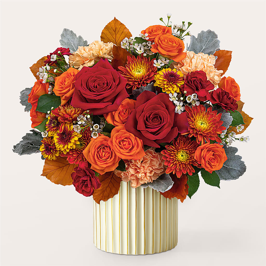 Merlot Bouquet with Ivory Vase –  Atkinson Florist, Thornhill ON