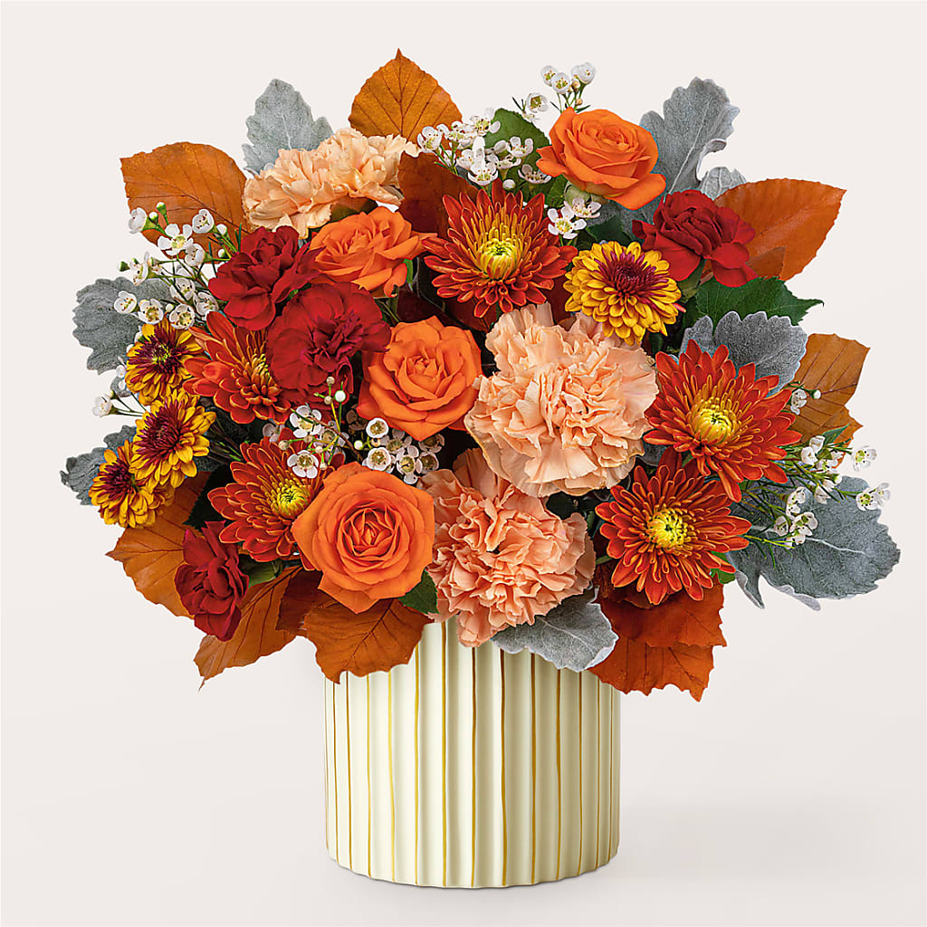 Merlot Bouquet with Ivory Vase –  Atkinson Florist, Thornhill ON
